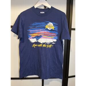 Vtg NORDIK WOLF LIGHT IMPORTED BEER T-Shirt Hanes 50/50 NORDIC 1980s SZ L